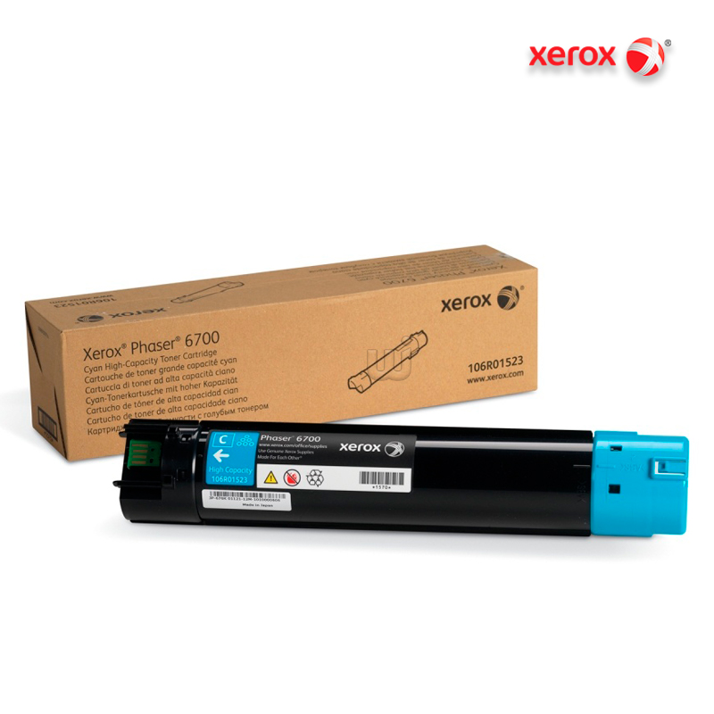 106R01523.jpg Tóner Xerox 106R01523 Cyan Alta Capacidad Phaser 6700 (12,000 Pag) - Imagen 1