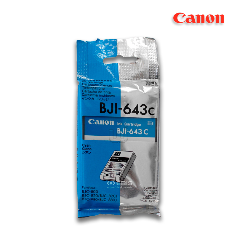 BJI-643C.jpg Tinta Canon BJI-643C Cyan Para BJC-800, BJC-880 (600 Pag) - Imagen 1