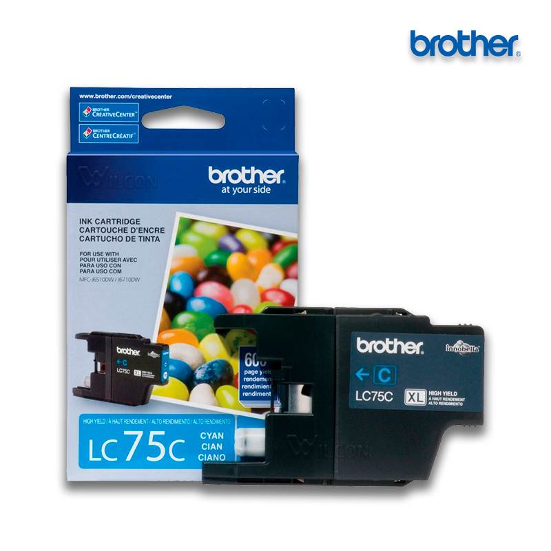 LC-75C.jpg Tinta Brother LC-75C Cyan | MFC-J6710 (600 Pag) - Imagen 1