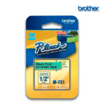 Cinta Brother M-731 | Negro sobre Verde 12mm (1/2″) x 8 mts.
