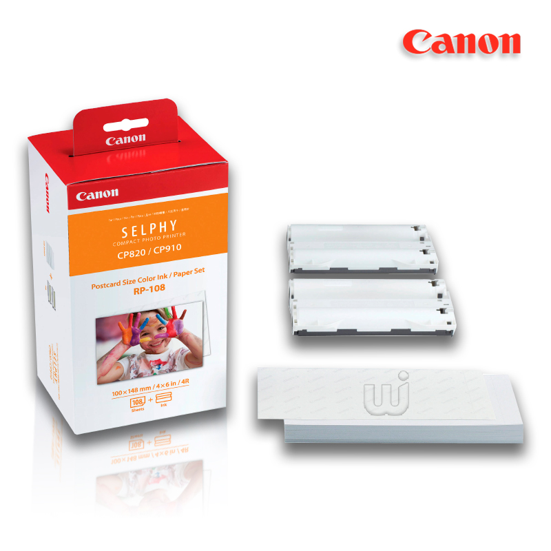 RP-108-1.jpg Kit Canon Tinta+Papel RP-108 Caja X 3 Para CP1000 (4X6/108Hjs) - Imagen 1