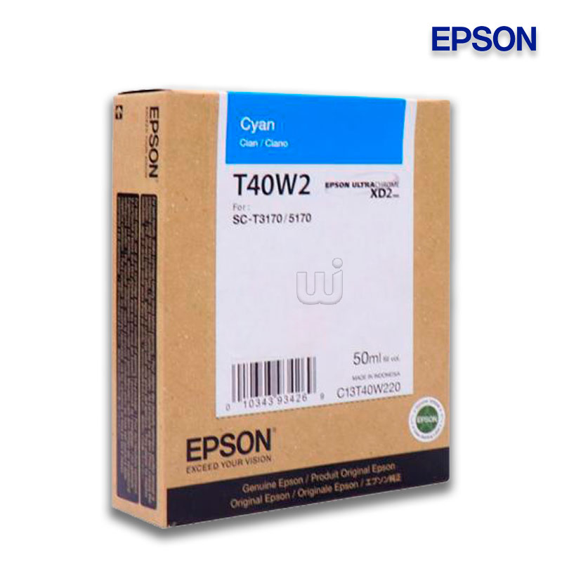 T40W220.jpg Tinta Epson T40W220 Cyan Alta Capacidad SureColor SC-T3170 (50 ML) - Imagen 1