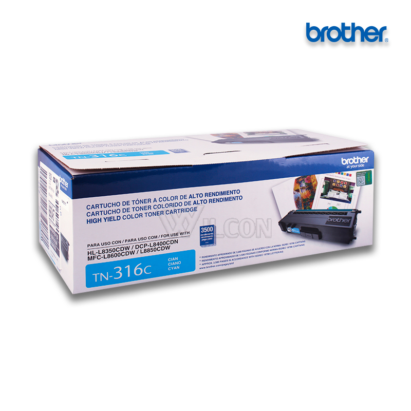 TN-316C.jpg Tóner Brother TN-316C Cyan para HL-L8350CDW (3,500 Pag) - Imagen 1