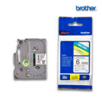 Cinta Brother TZE-211 | Negro sobre Blanco 6mm (1/4″) x 8 mts.