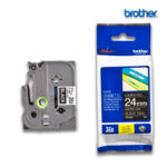 Cinta Brother TZE-355 | Blanco sobre Negro | 24mm (1″) x 8 mts.