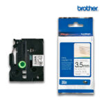 Cinta Brother TZE-N201 | Negro sobre Blanco | 3.5mm (9/64″) x 8 mts.