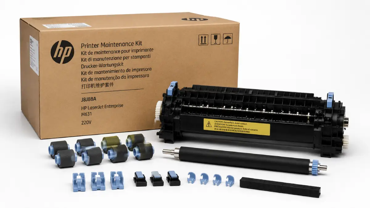 Rodillos de alimentaci贸n para impresoras: Importancia y mantenimiento 2 Kit de Mant. HP J8J88A L.J. M631 220V